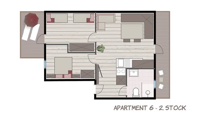 Zimmerplan Apartment 6